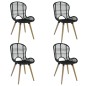 vidaXL Sillas de comedor 4 unidades de ratán natural negro