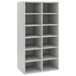 vidaXL Zapatero de madera contrachapada gris hormigón 54x34x100,5 cm
