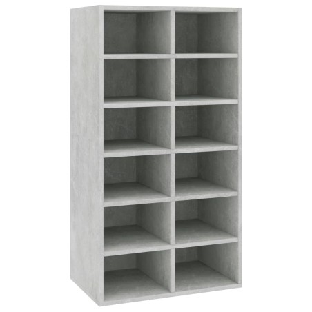 vidaXL Zapatero de madera contrachapada gris hormigón 54x34x100,5 cm