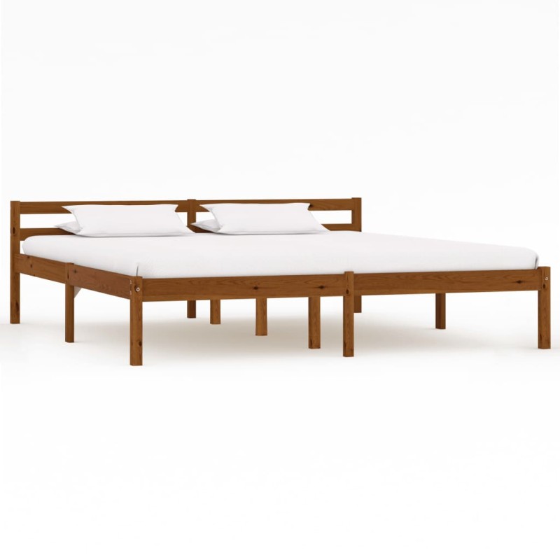 vidaXL Estructura de cama madera maciza pino marrón miel 180x200 cm vidaXL Estructura de cama madera maciza pino marrón miel 180x200 cm