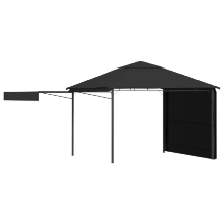 vidaXL Cenador con tejado doble extensible antracita 3x3x2,75m 180g/m²
