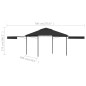 vidaXL Cenador con tejado doble extensible antracita 3x3x2,75m 180g/m² vidaXL Cenador con tejado doble extensible antracita 3x3x2,75m 180g/m²