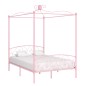 vidaXL Estructura de cama con dosel metal rosa 140x200 cm
