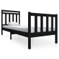 vidaXL Estructura de cama individual madera maciza negro 75x190 cm vidaXL Estructura de cama individual madera maciza negro 75x190 cm