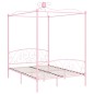 vidaXL Estructura de cama con dosel metal rosa 140x200 cm