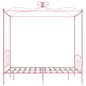 vidaXL Estructura de cama con dosel metal rosa 140x200 cm