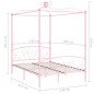 vidaXL Estructura de cama con dosel metal rosa 140x200 cm