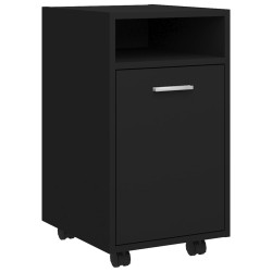 vidaXL Armario auxiliar ruedas madera contrachapada negro 33x38x60 cm