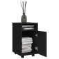 vidaXL Armario auxiliar ruedas madera contrachapada negro 33x38x60 cm