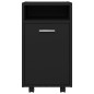 vidaXL Armario auxiliar ruedas madera contrachapada negro 33x38x60 cm