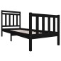 vidaXL Estructura de cama individual madera maciza negro 75x190 cm vidaXL Estructura de cama individual madera maciza negro 75x190 cm
