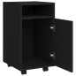 vidaXL Armario auxiliar ruedas madera contrachapada negro 33x38x60 cm
