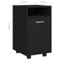 vidaXL Armario auxiliar ruedas madera contrachapada negro 33x38x60 cm