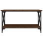 vidaXL Mesa de centro madera y hierro roble marrón 80x45x45 cm