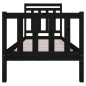 vidaXL Estructura de cama individual madera maciza negro 75x190 cm vidaXL Estructura de cama individual madera maciza negro 75x190 cm