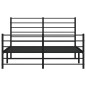 vidaXL Estructura de cama cabecero y pie de cama metal negro 140x200cm vidaXL Estructura de cama cabecero y pie de cama metal negro 140x200cm