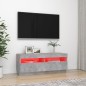 vidaXL Mueble de TV con luces LED gris hormigón 100x35x40 cm vidaXL Mueble de TV con luces LED gris hormigón 100x35x40 cm