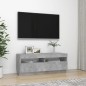 vidaXL Mueble de TV con luces LED gris hormigón 100x35x40 cm vidaXL Mueble de TV con luces LED gris hormigón 100x35x40 cm