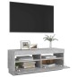 vidaXL Mueble de TV con luces LED gris hormigón 100x35x40 cm vidaXL Mueble de TV con luces LED gris hormigón 100x35x40 cm