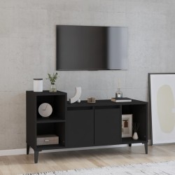 vidaXL Mueble para TV madera contrachapada negro 100x35x55 cm