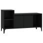 vidaXL Mueble para TV madera contrachapada negro 100x35x55 cm vidaXL Mueble para TV madera contrachapada negro 100x35x55 cm