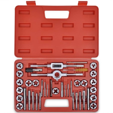 vidaXL Juego de machos y terrajas 40 piezas