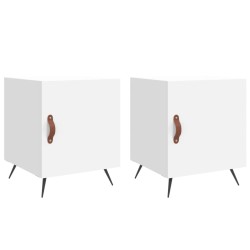 vidaXL Mesitas de noche 2 uds madera de ingeniería blanco 40x40x50 cm