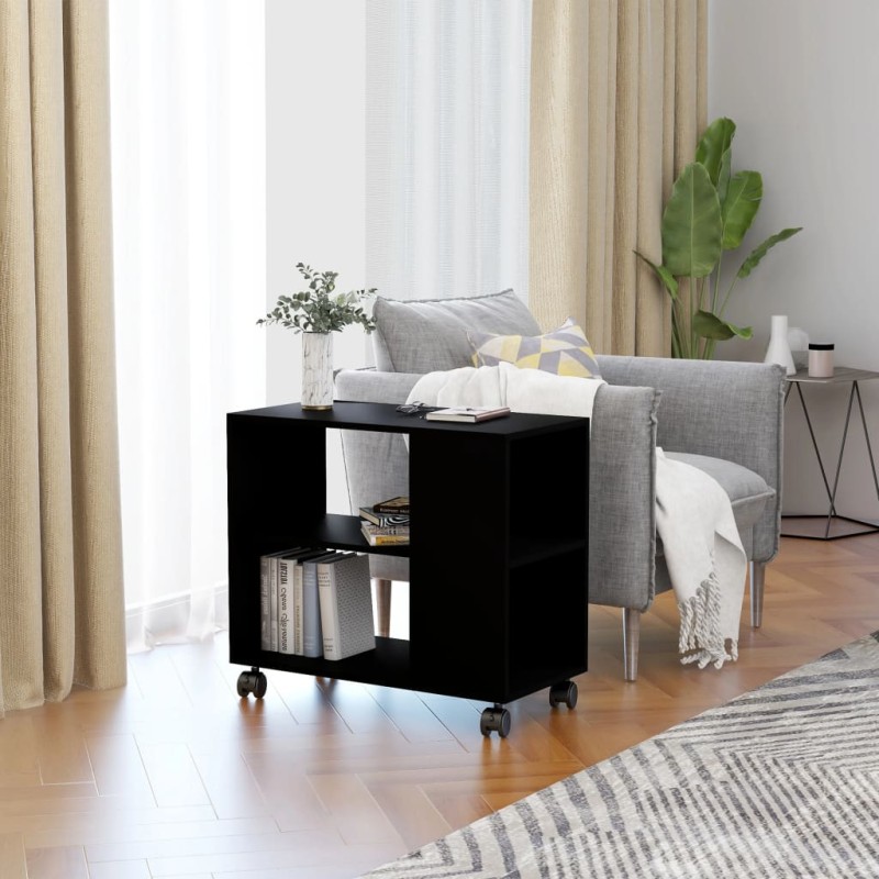 vidaXL Mesa auxiliar de madera contrachapada negro 70x35x55 cm vidaXL Mesa auxiliar de madera contrachapada negro 70x35x55 cm