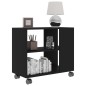 vidaXL Mesa auxiliar de madera contrachapada negro 70x35x55 cm vidaXL Mesa auxiliar de madera contrachapada negro 70x35x55 cm