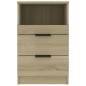 vidaXL Mesita de noche 2 uds madera contrachapada color roble Sonoma