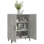 vidaXL Aparador de madera contrachapada gris hormigón 70x34x90 cm