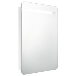 vidaXL Armario de baño con espejo LED blanco brillante 60x11x80 cm