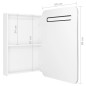 vidaXL Armario de baño con espejo LED blanco brillante 60x11x80 cm