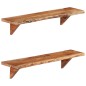 vidaXL Estantes de pared 2 uds madera maciza de acacia 90x20x18 cm vidaXL Estantes de pared 2 uds madera maciza de acacia 90x20x18 cm