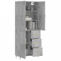 vidaXL Aparador alto madera contrachapada gris hormigón 69,5x34x180 cm