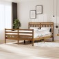 vidaXL Estructura de cama madera maciza marrón miel 5FT king 150x200cm vidaXL Estructura de cama madera maciza marrón miel 5FT king 150x200cm