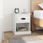 vidaXL Mesita de noche madera contrachapada blanco brillo 39x39x47,5cm vidaXL Mesita de noche madera contrachapada blanco brillo 39x39x47,5cm