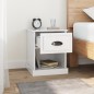 vidaXL Mesita de noche madera contrachapada blanco brillo 39x39x47,5cm vidaXL Mesita de noche madera contrachapada blanco brillo 39x39x47,5cm