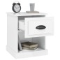 vidaXL Mesita de noche madera contrachapada blanco brillo 39x39x47,5cm vidaXL Mesita de noche madera contrachapada blanco brillo 39x39x47,5cm