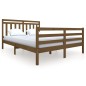 vidaXL Estructura de cama madera maciza marrón miel 5FT king 150x200cm vidaXL Estructura de cama madera maciza marrón miel 5FT king 150x200cm