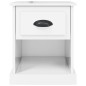 vidaXL Mesita de noche madera contrachapada blanco brillo 39x39x47,5cm vidaXL Mesita de noche madera contrachapada blanco brillo 39x39x47,5cm