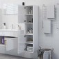 vidaXL Armario de baño madera contrachapada blanco brillo 30x30x130 cm