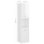 vidaXL Armario de baño madera contrachapada blanco brillo 30x30x130 cm