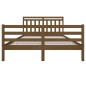 vidaXL Estructura de cama madera maciza marrón miel 5FT king 150x200cm vidaXL Estructura de cama madera maciza marrón miel 5FT king 150x200cm