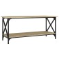 vidaXL Mesa de centro madera y hierro roble Sonoma 100x45x45 cm