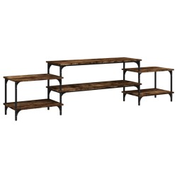 vidaXL Mueble para TV madera contrachapada roble ahumado 197x35x52 cm