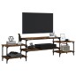 vidaXL Mueble para TV madera contrachapada roble ahumado 197x35x52 cm vidaXL Mueble para TV madera contrachapada roble ahumado 197x35x52 cm