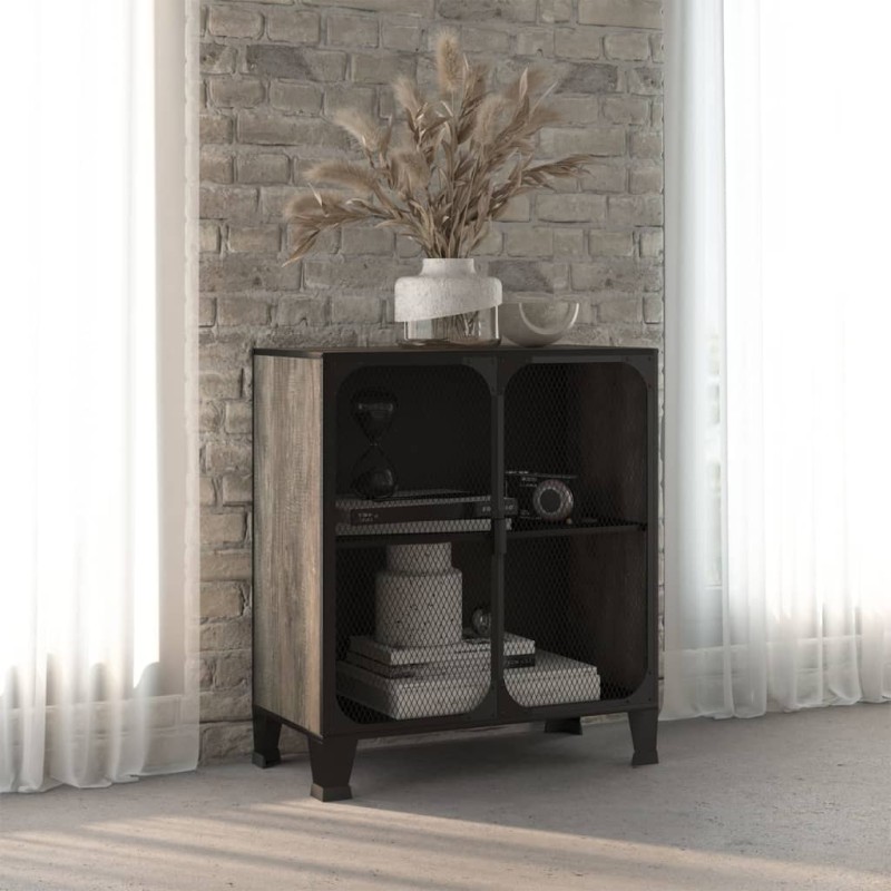vidaXL Armario de almacenaje metal y MDF gris 72x36x82 cm vidaXL Armario de almacenaje metal y MDF gris 72x36x82 cm