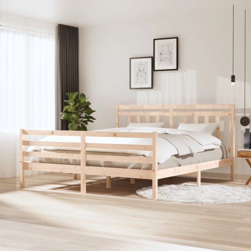 vidaXL Estructura de cama de madera maciza 6FT super king 180x200 cm vidaXL Estructura de cama de madera maciza 6FT super king 180x200 cm