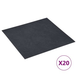 vidaXL Tarimas autoadhesivas 20 piezas PVC 1,86 m² mármol negro